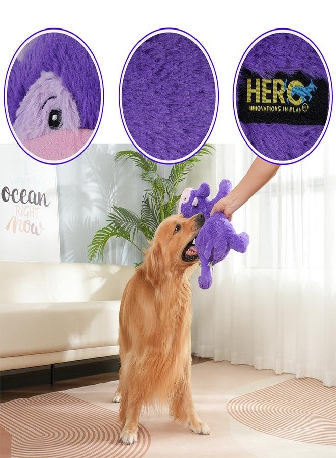 هيرو لعبة كلب عملاقة من القطيفة تُصدر صوتًا - ألعاب كلاب تصدر صوتًا - لعبة متينة مع صفارة، مقاس كبير جدًا، بقرة - Image 2